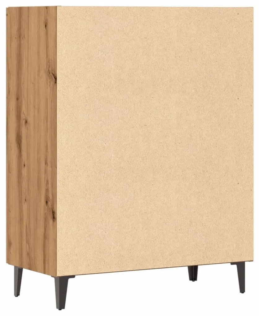 kézműves tölgy színű szerelt fa tálalószekrény 70 x 34 x 90 cm