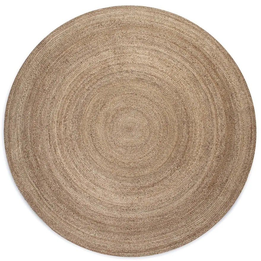 Natúr színű kétoldalas kerek juta szőnyeg ø 140 cm Braided Grey – Hanse Home