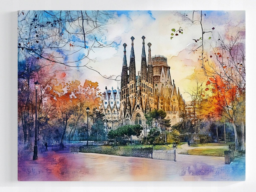 Poszter Barcelona Város Székesegyház Sagrada Familia 100x75