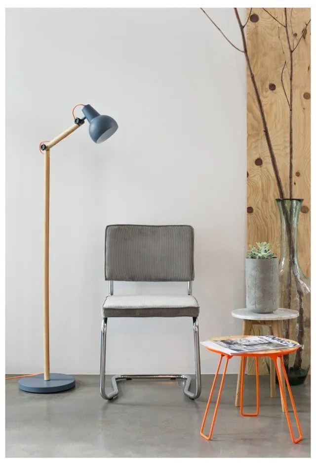 Szürke kárpitozott hinta étkezőszék szett 2 db-os Ridge Kink Rib – Zuiver