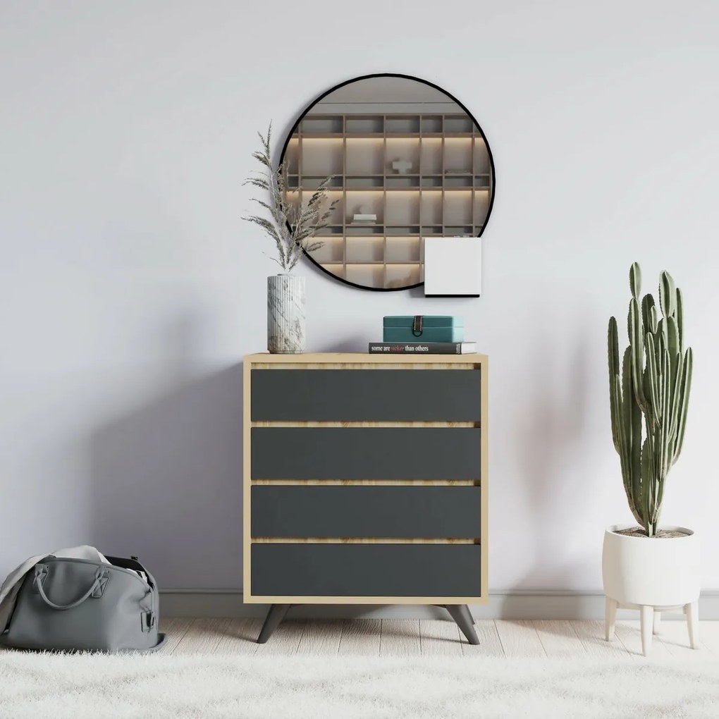 Suvera Oak and Anthracite komód