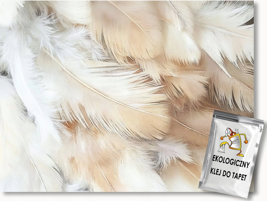 Fotótapéta Flizelina Toll Dekoráció Pihe-puha Fehér Bézs Boho 200x140 ragasztó