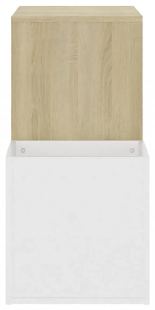 fehér-sonoma szerelt fa előszobai cipősszekrény 105x35,5x70 cm