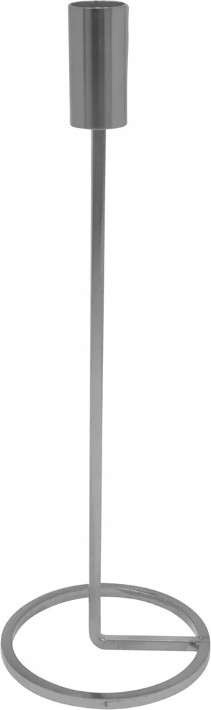 Magas gyertyatartó ezüst színben 31 cm Ezüst Elegáns Geometrikus