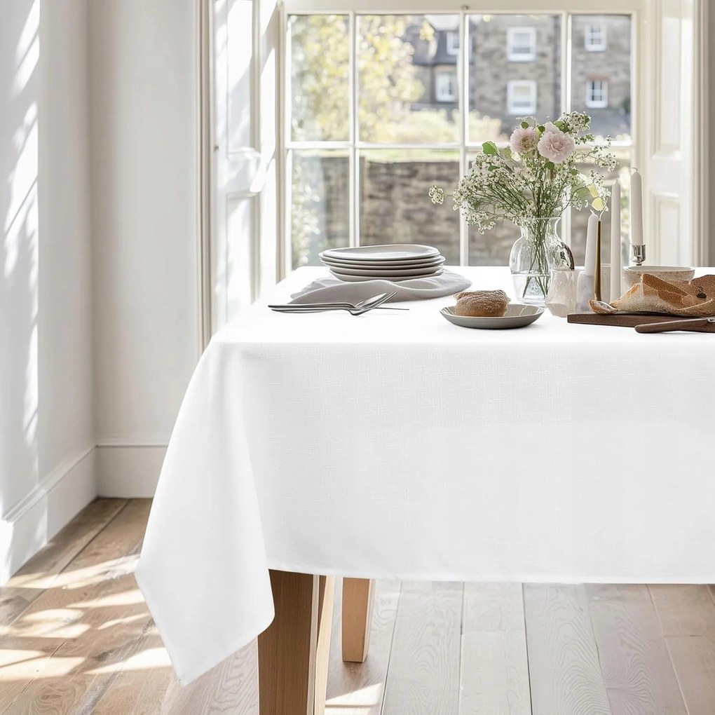 Abrosz Deconovo Lenhatás 140x300 cm Fehér Prémium Len Foltálló