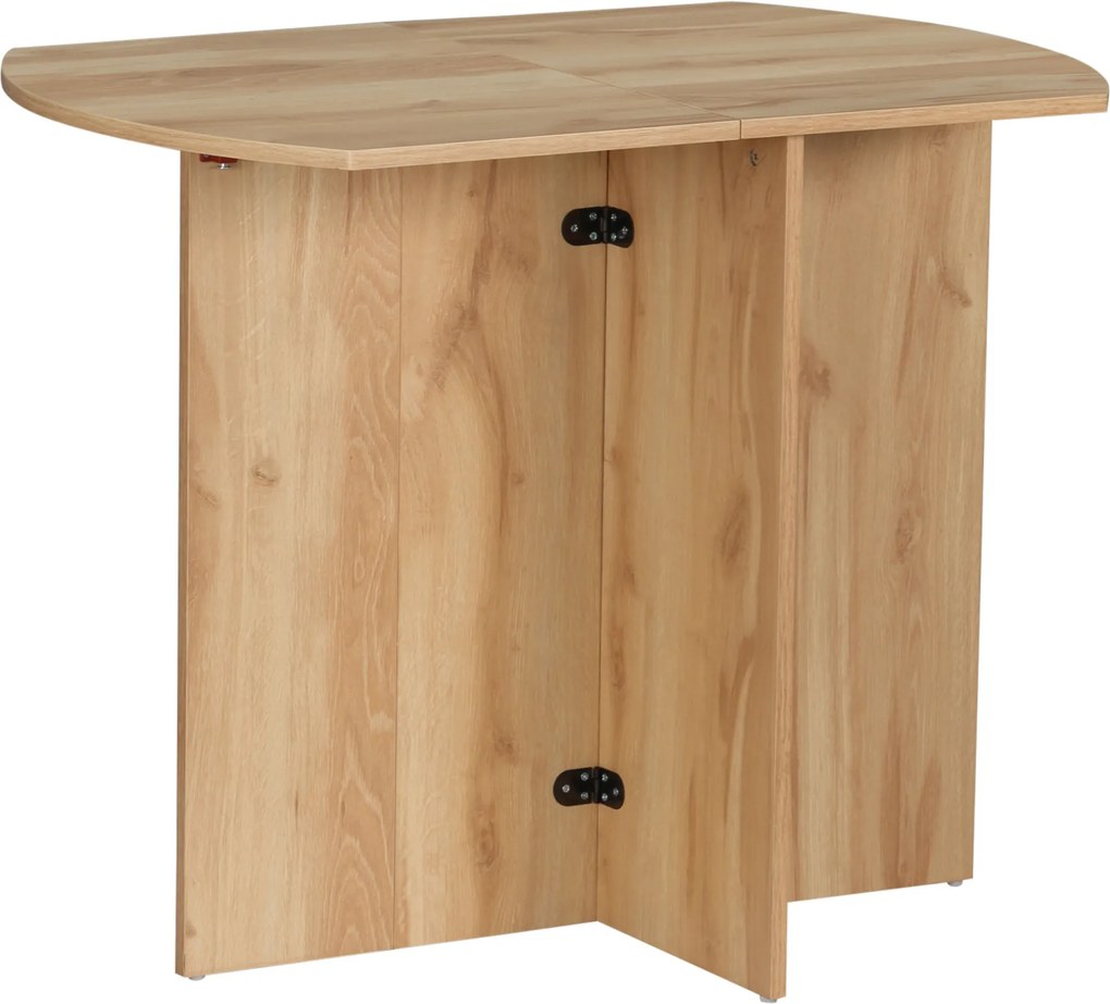 HOMCOM Étkezőasztal, Összecsukható Helytakarékos Konyhai és Nappali Asztal 90x60x74cm, Tölgy | Aosom