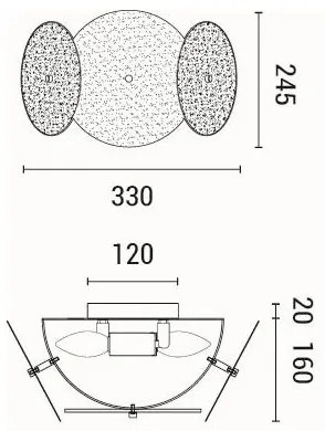 Fali lámpa 2xE14/40W/230V