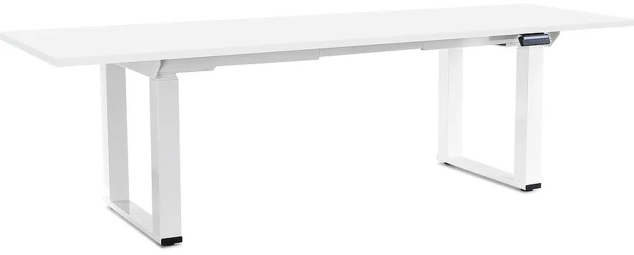 OfficeTech Strong állítható magasságú asztal 240 x 80 cm, fehér alap, fehér