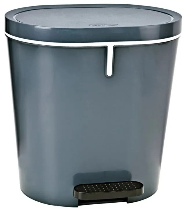 Denox Pedálos szemetes 8 l, ovális, antracit, 8 l