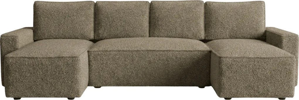 AKCIÓ Kinyitható kanapé U alakban SMART BOUCLE 303x143 cm, sötét bézs II. osztály