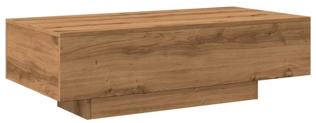 kézműves tölgy színű szerelt fa dohányzóasztal 100x49,5x31 cm
