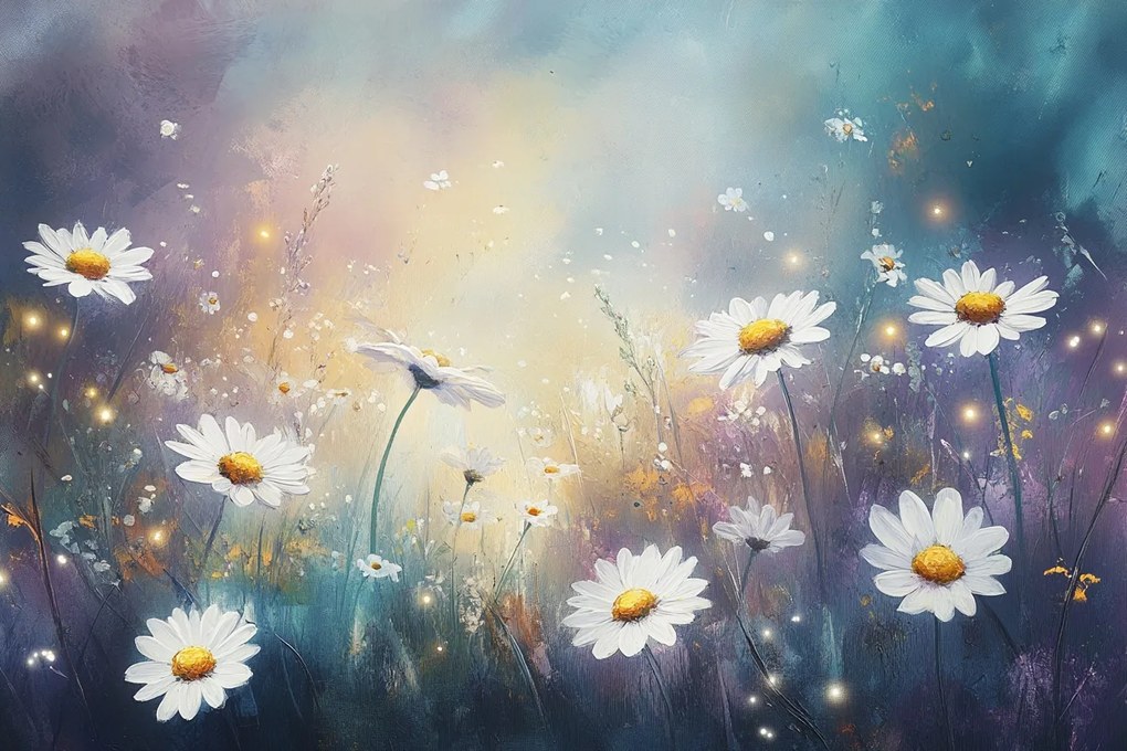 Fotótapéta Flizelina Rét Kert Virágok Margaréták 368x254 ragasztó