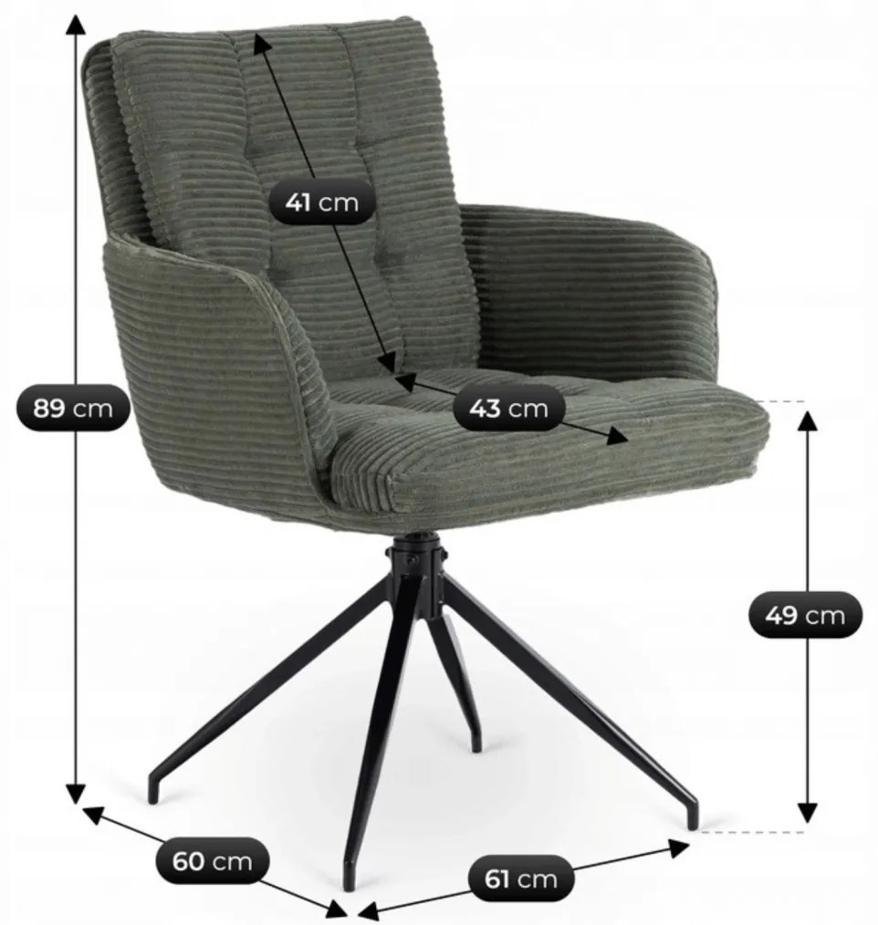 Forgó Étkező/Tárgyaló Zöld Szürke Színben. Akita