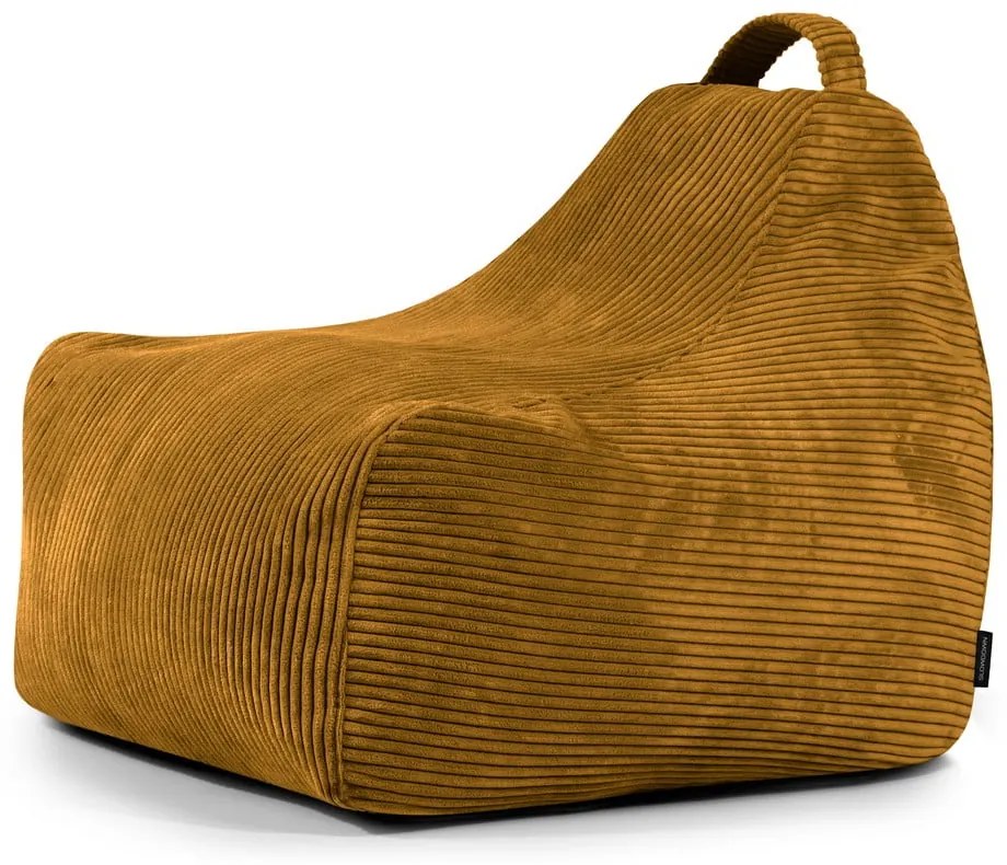 Mustársárga kordbársony gyerek babzsákfotel Game Amuse – SLOWDOWN