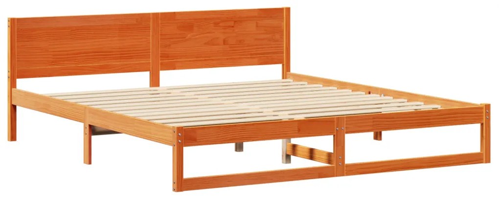 Ágykeret Viasz barna Tömör fenyőfa 200 x 200 cm Tartós