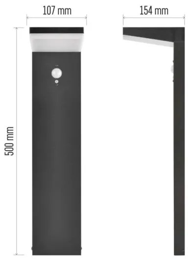 LED napelemes lámpa szenzorral LED/4,4W/3,7V 2200 mAh IP44