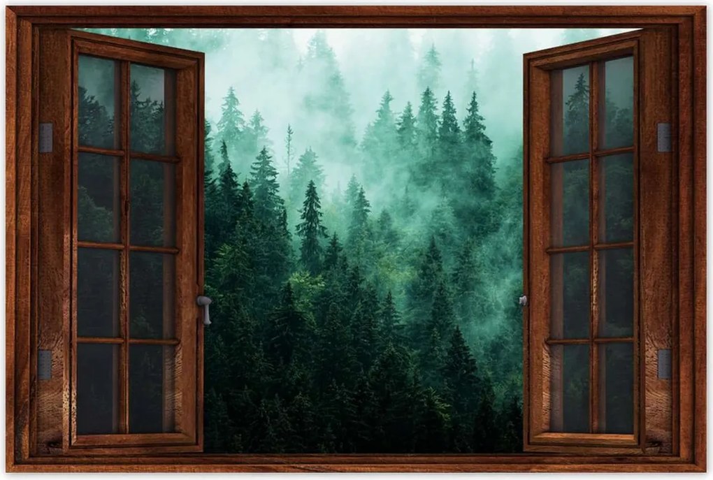 Poszterek 120x80 Erdő Köd Tájkép Utazás