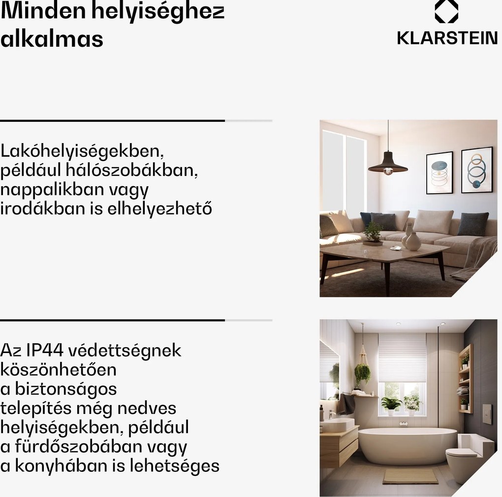 Klarstein Wondersky infravörös panel | 360 W | 4 - 8 m² | Minimalista dizájn | 60 cm x 60 cm