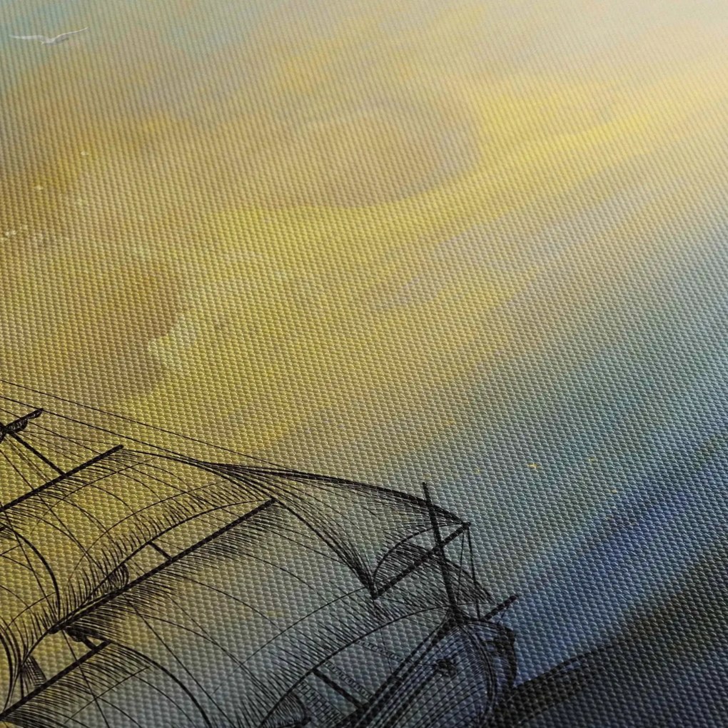 Kép - Egy hajó festménye a tengeren (120x50 cm)