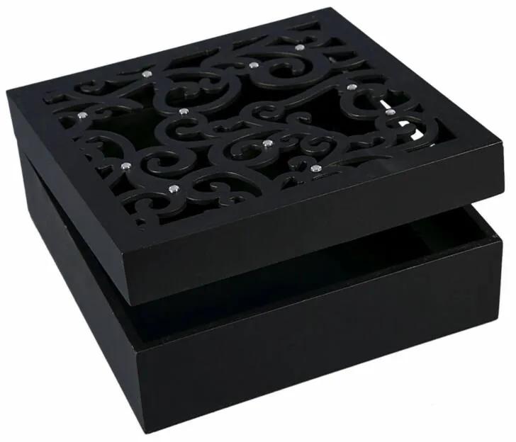 Aga ékszeres doboz Fekete 20x20x8 cm