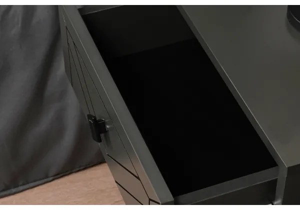 Éjjeliszekrény LUNA 55x50 cm antracit/fekete