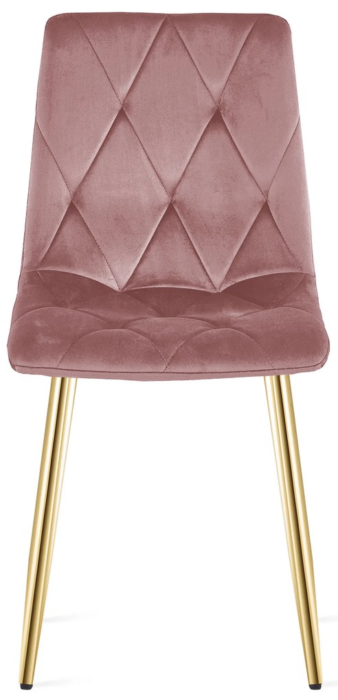 Rózsaszín bársony LIBRA étkezőszék arany lábakkal