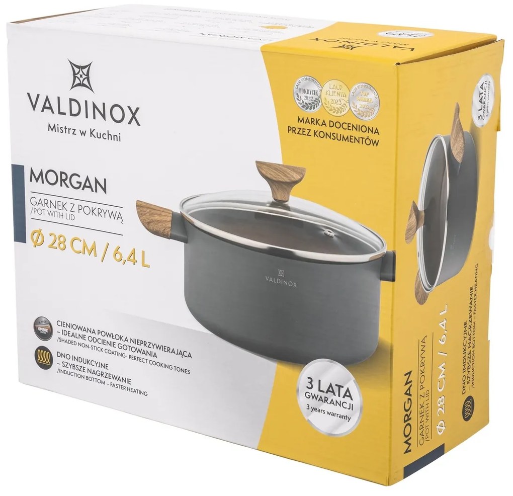 Valdinox Morgan fedeles serpenyő 28 cm, 6,4 l, 28 cm