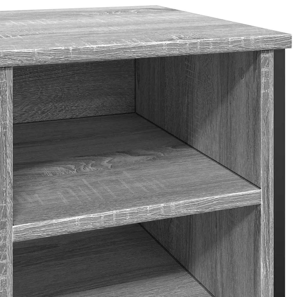 szürke sonoma színű szerelt fa cipőszekrény 90 x 38 x 61,5 cm