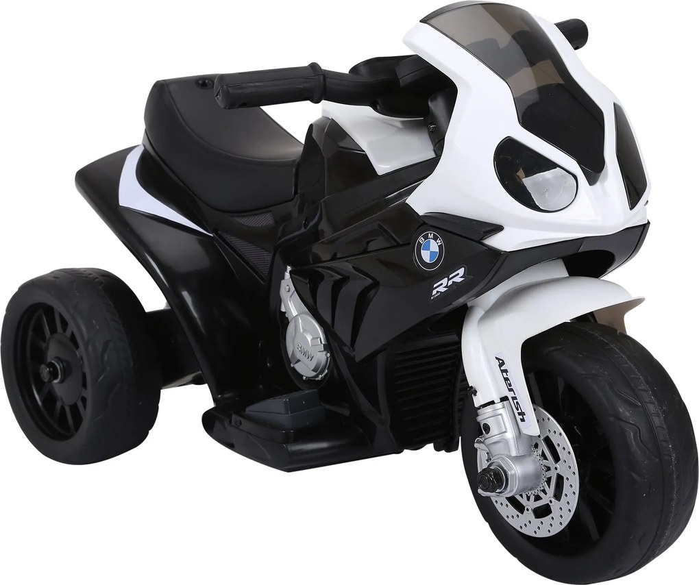 HOMCOM Elektromos Gyerekmotor BMW S1000RR Zenével és Fényszóróval, 18-36 Hónapos Gyermekeknek Fekete | Aosom