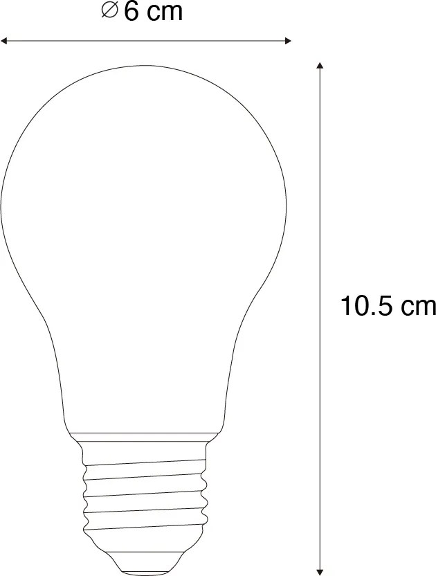 5 db-os E27 szabályozható LED izzó készlet A60 opál 7W 806 lm 3000K