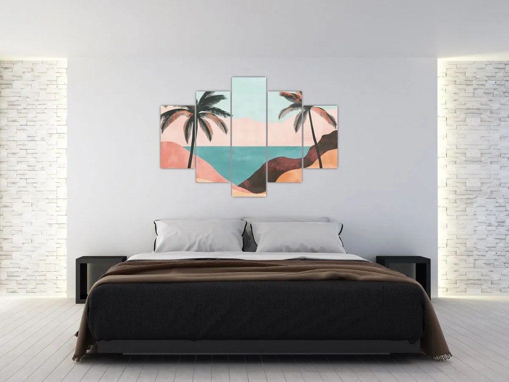 Kép - Pálmafák a tengernél (150x105 cm)