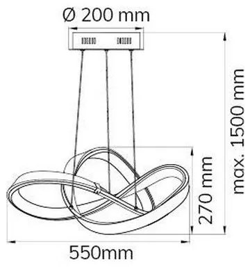 Wofi 6134.01.15.7000 - LED Dimmelhető csillár zsinóron INDIGO LED/44W/230V