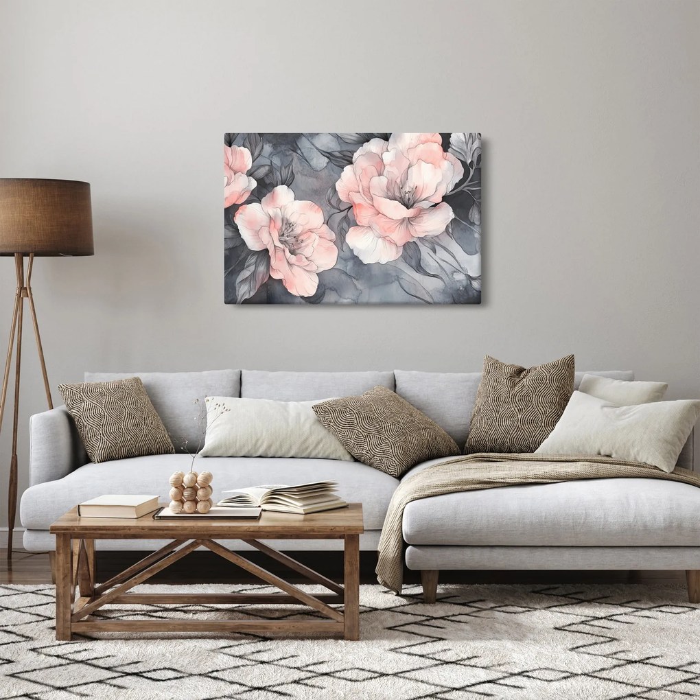 Kép - Virágok vázlata (90x60 cm)
