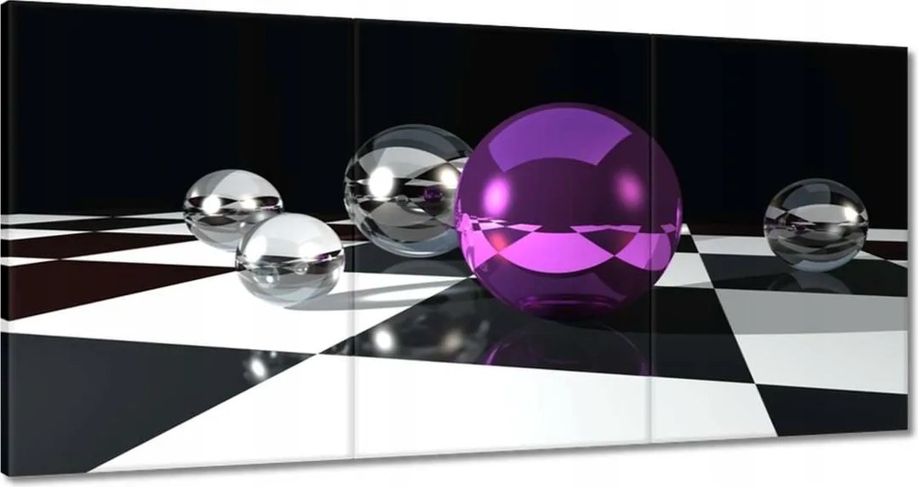 Vászonkép 180x90 Lila gömb a rácson
