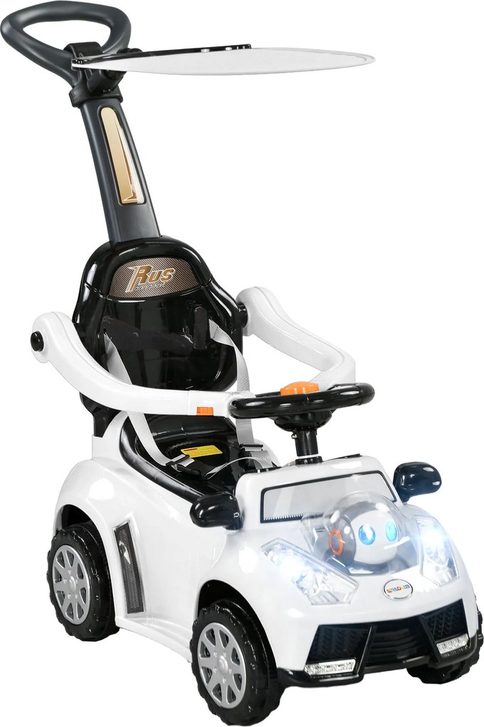 AIYAPLAY Csúszóautó Gyerekeknek – Jármű Tolóka és Kormányzó Visszaülő Baráttal, Gyermekeknek 12-36 Hónapos Korig, Fehér+Fekete | Aosom