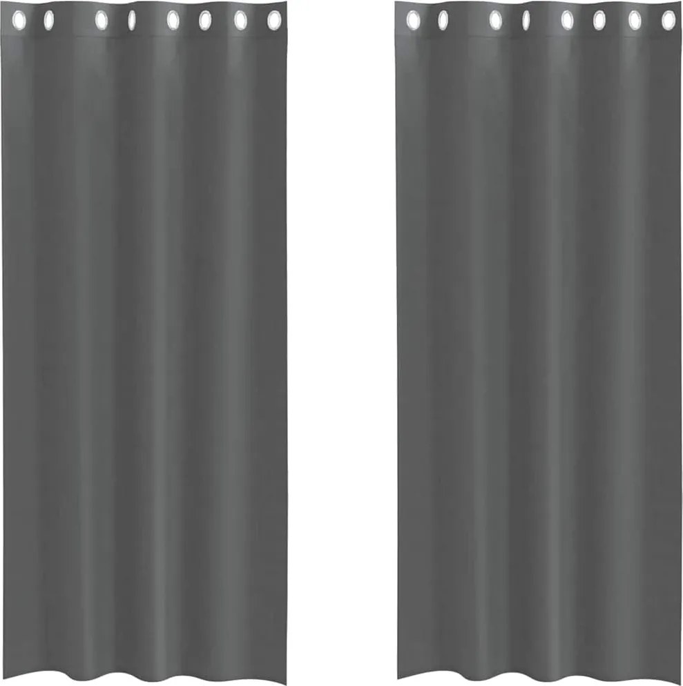 vidaXL 2 db sötétszürke fátyolfüggönyök rojtokkal 140x225 cm