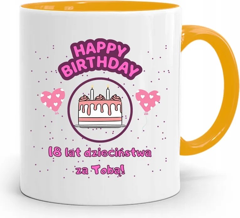 Születésnapra 18 18. 18. Bögre Sárga Ajándék fényképes nyomattal