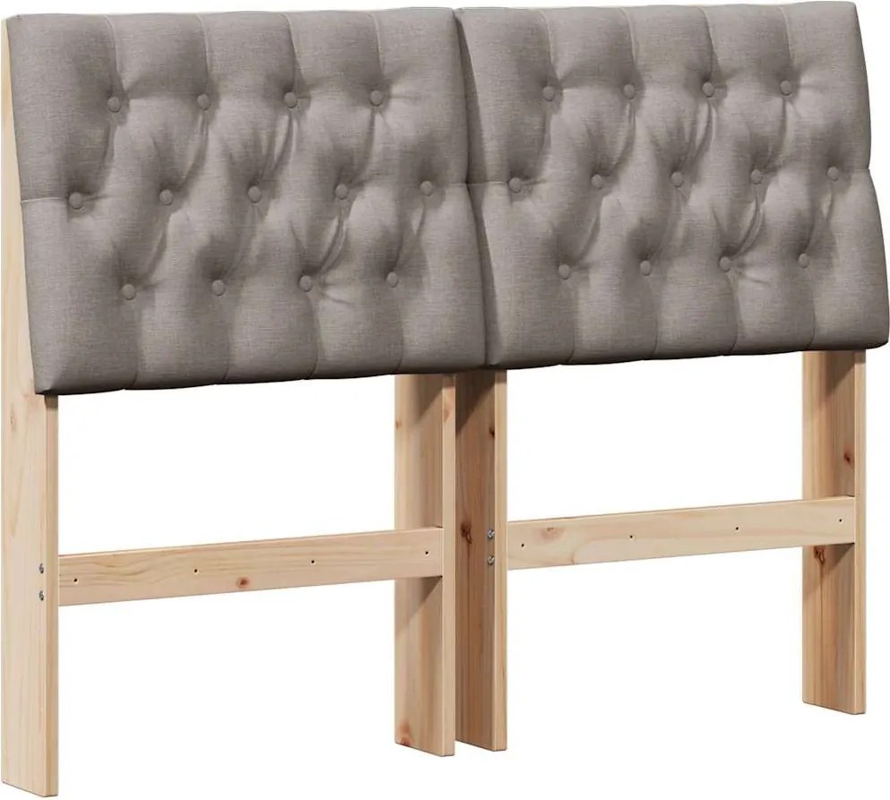 vidaXL Kárpitozott fejtámla Tópszínű 120 cm Tömör fenyőfa