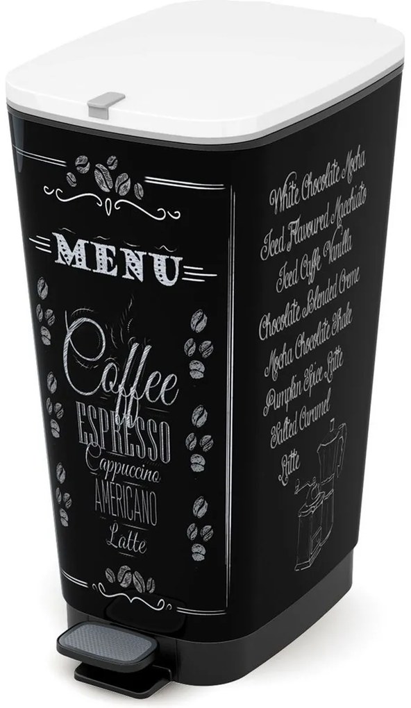 KIS Hulladékgyűjtő Chic Bin L - Coffee Menu, 50L