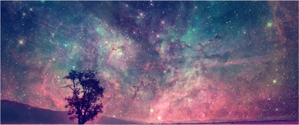 Kép - természetfeletti éjszakai égbolt (120x50 cm)