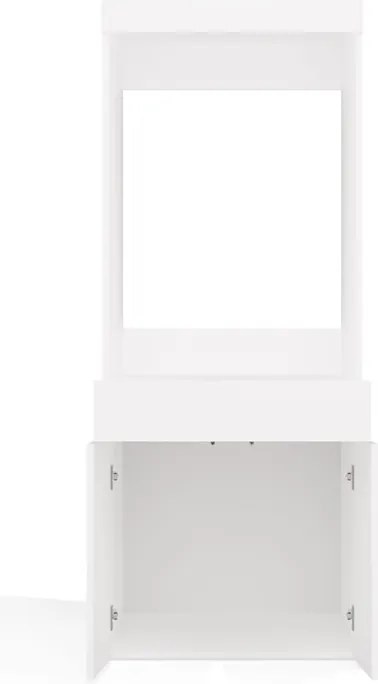 POLA Twin 1S fürdőszoba szekrény, mosógép tárolóval, 64.2x64.2x162 cm, fehér