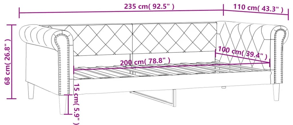 krémszínű műbőr kanapéágy 100 x 200 cm