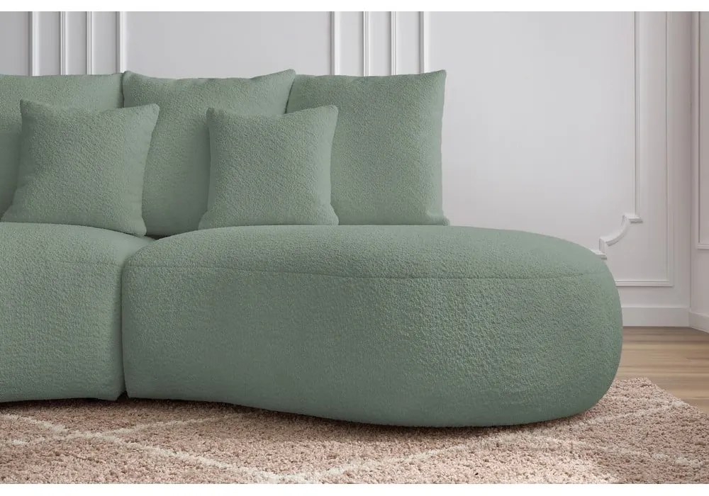 Világoszöld buklé szövet kanapé 260 cm Saint-Germain – Bobochic Paris