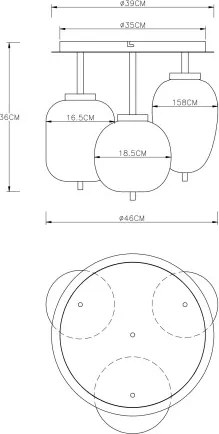 GLOBO 15345-3D BLACKY I Loft Mennyezeti Lámpa IP20