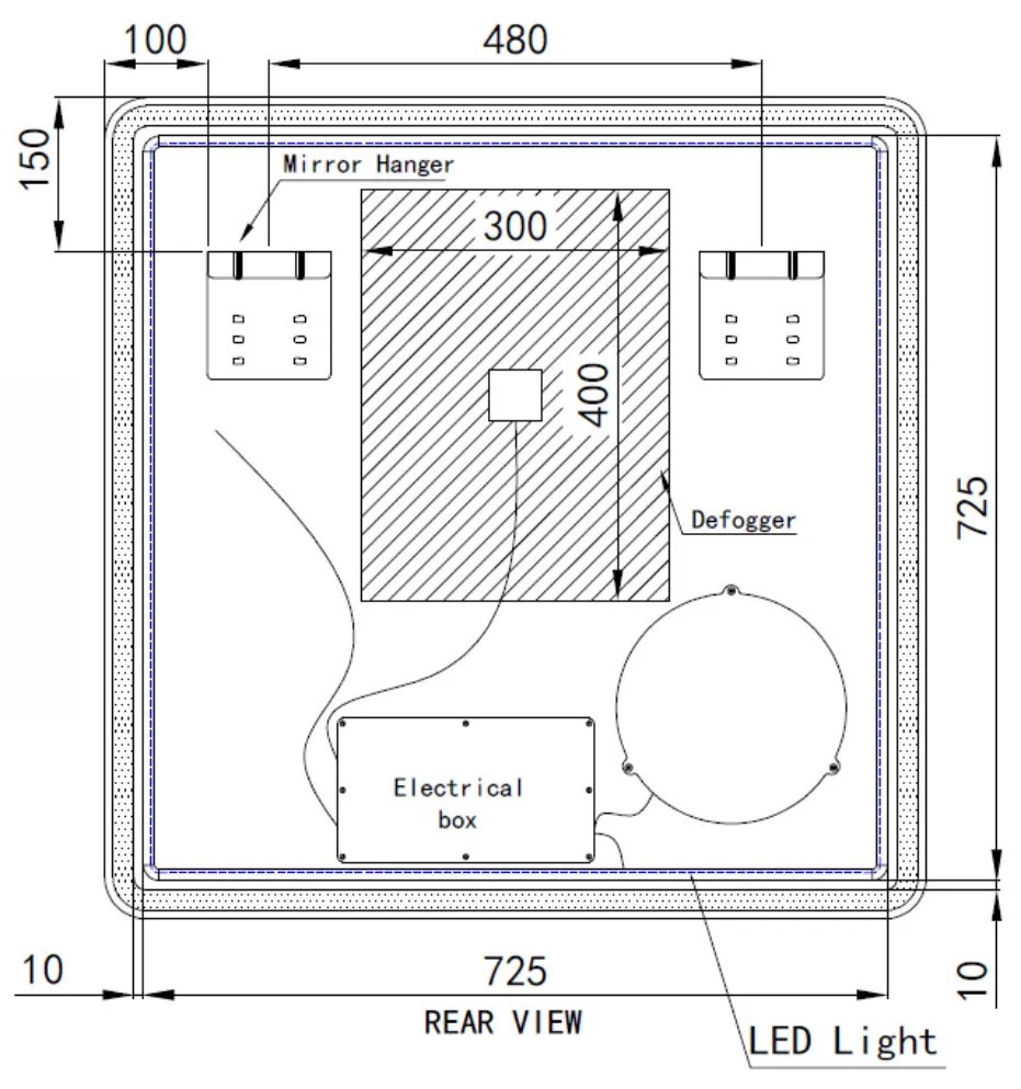 Fürdőszobai LED tükör 80x80cm | Páramentesítő - Kozmetikai tükör - Fényerő + színhőfok állítás - Digitális óra | Welland Luxury-Line G795