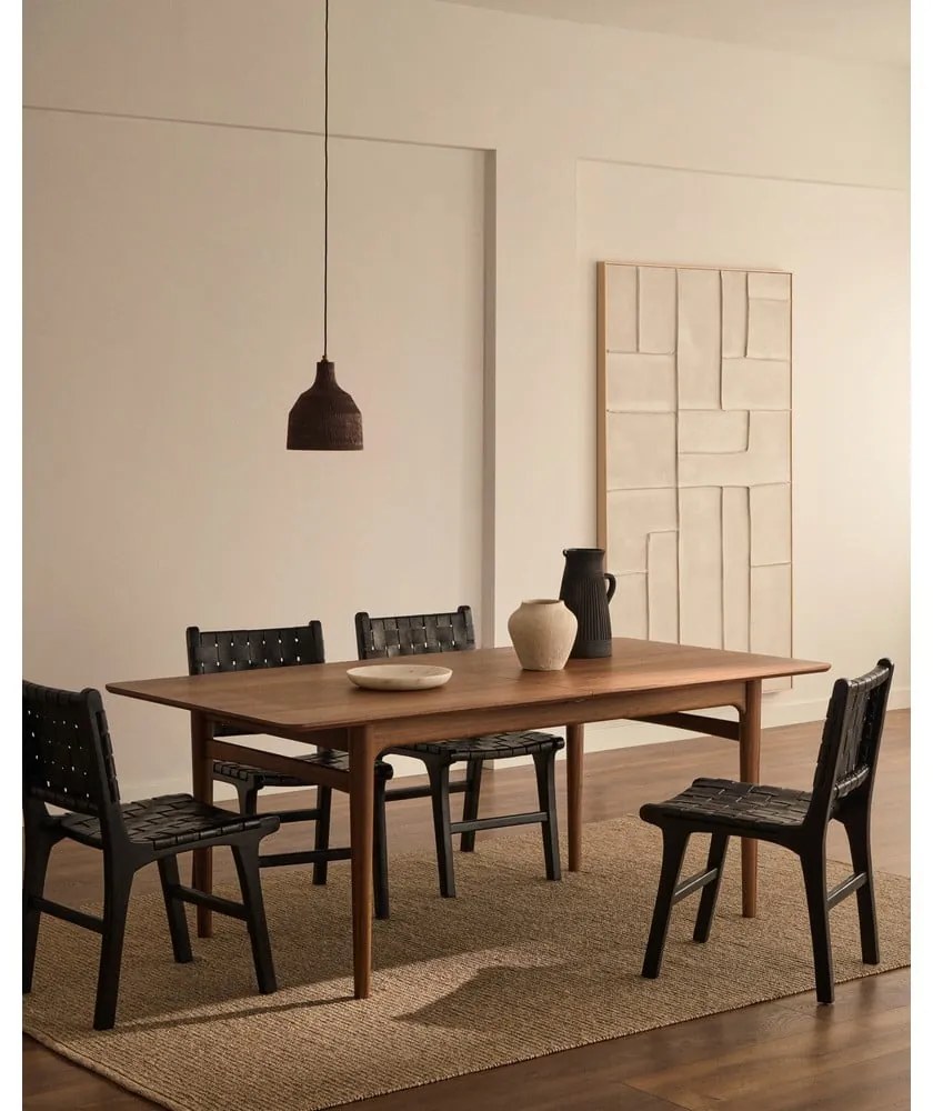 Bővíthető étkezőasztal hosszabbító asztallappal, diófa dekorral 100x200 cm Elan – Kave Home