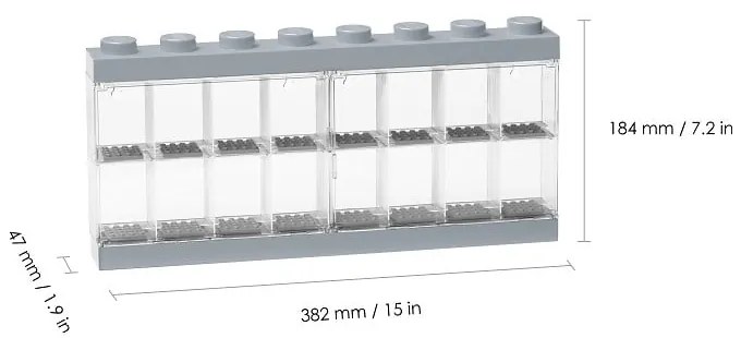 Szürke gyűjtőszekrény 16 minifigurához - LEGO®