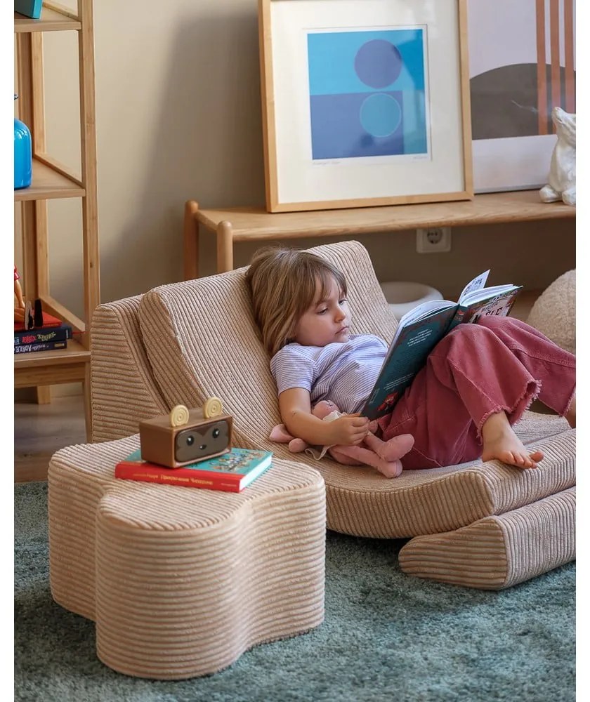 Világosbarna kordbársony gyerek puff Cloud – Wigiwama