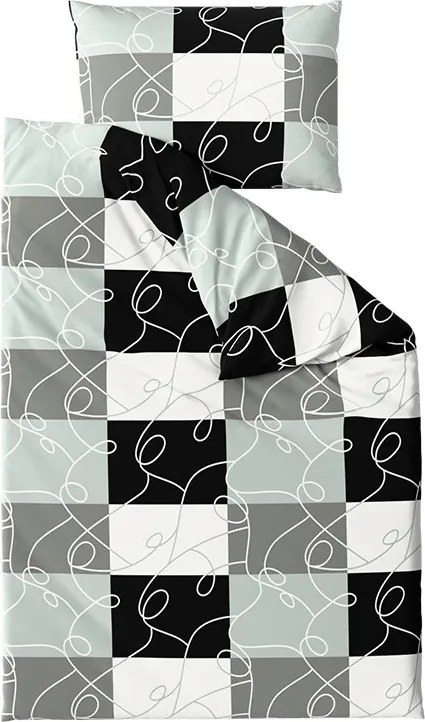 Pamut ágynemű SQUARES BLEND szürke Ágyneműhuzat mérete: 70 x 90 cm | 140 x 200 cm