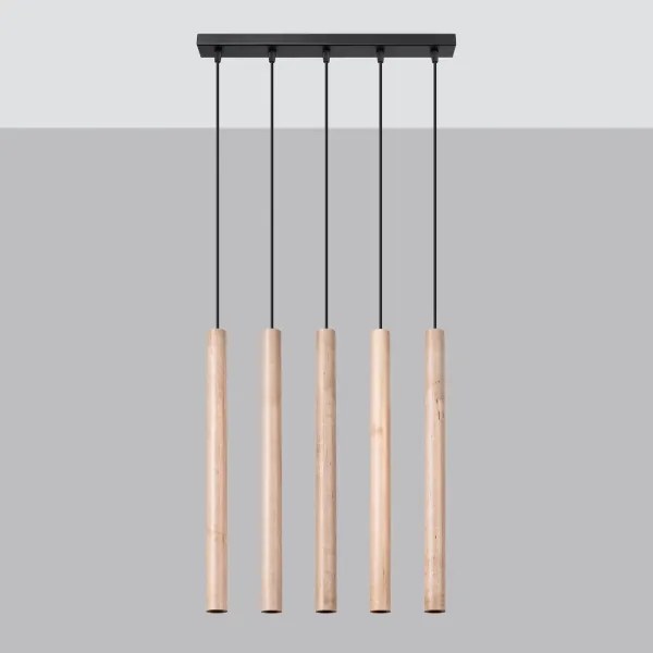 Sollux SL.1269 - Csillár zsinóron PASTELO 5xG9/8W/230V fa